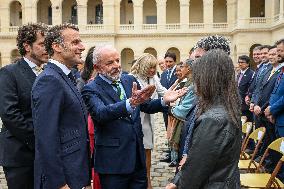Brazil's President Official Welcoming Ceremony at The Hotel Des Invalides in Paris