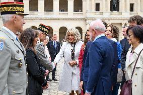 Brazil's President Official Welcoming Ceremony at The Hotel Des Invalides in Paris