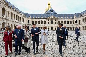 Brazil's President Official Welcoming Ceremony at The Hotel Des Invalides in Paris