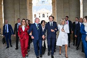 Brazil's President Official Welcoming Ceremony at The Hotel Des Invalides in Paris