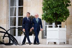 Macron And Lula At The Elysee Palace - Paris