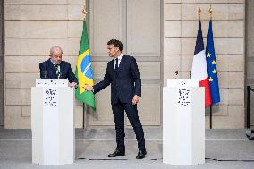 Macron And Lula Press Conference - Paris