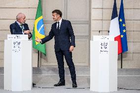 Macron And Lula Press Conference - Paris