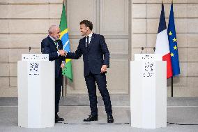 Macron And Lula Press Conference - Paris