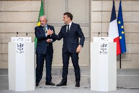 Macron And Lula Press Conference - Paris