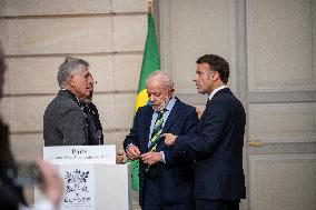 Macron And Lula Press Conference - Paris