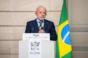 Macron And Lula Press Conference - Paris