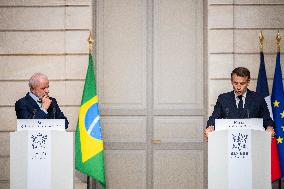 Macron And Lula Press Conference - Paris