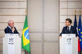 Macron And Lula Press Conference - Paris