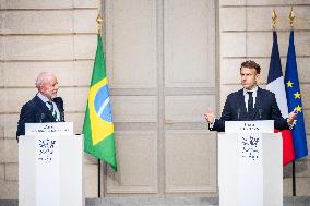 Macron And Lula Press Conference - Paris