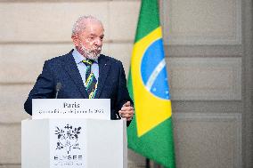 Macron And Lula Press Conference - Paris