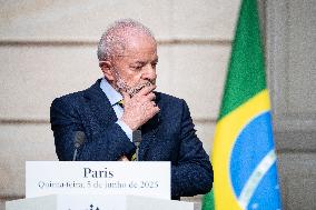 Macron And Lula Press Conference - Paris