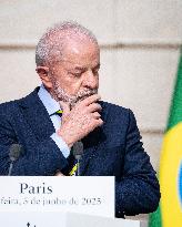 Macron And Lula Press Conference - Paris