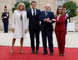 Macron Welcomes Lula At Elysse - Paris