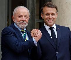 Macron Welcomes Lula At Elysse - Paris
