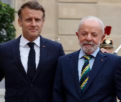 Macron Welcomes Lula At Elysse - Paris