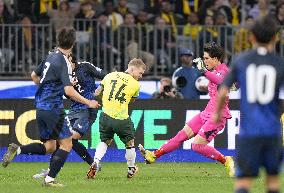 Football: World Cup qualifier between Japan and Australia