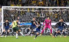Football: World Cup qualifier between Japan and Australia
