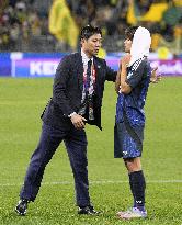 Football: World Cup qualifier between Japan and Australia