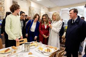 Brigitte Macron and Rosangela Lula da Silva Visit Cite Scolaire Montaigne - Paris