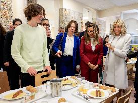 Brigitte Macron and Rosangela Lula da Silva Visit Cite Scolaire Montaigne - Paris