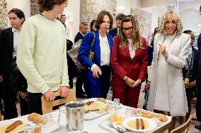 Brigitte Macron and Rosangela Lula da Silva Visit Cite Scolaire Montaigne - Paris