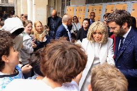 Brigitte Macron and Rosangela Lula da Silva Visit Cite Scolaire Montaigne - Paris