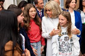 Brigitte Macron and Rosangela Lula da Silva Visit Cite Scolaire Montaigne - Paris