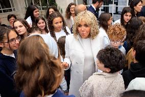 Brigitte Macron and Rosangela Lula da Silva Visit Cite Scolaire Montaigne - Paris
