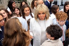 Brigitte Macron and Rosangela Lula da Silva Visit Cite Scolaire Montaigne - Paris