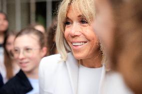 Brigitte Macron and Rosangela Lula da Silva Visit Cite Scolaire Montaigne - Paris