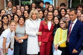 Brigitte Macron and Rosangela Lula da Silva Visit Cite Scolaire Montaigne - Paris