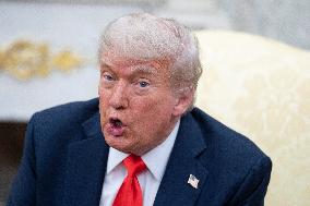 President Donald J Trump meets with Chancellor of Germany Friedrich Merz