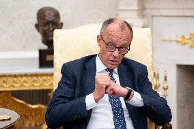 President Donald J Trump meets with Chancellor of Germany Friedrich Merz