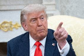 President Donald J Trump meets with Chancellor of Germany Friedrich Merz
