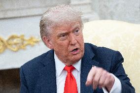 President Donald J Trump meets with Chancellor of Germany Friedrich Merz