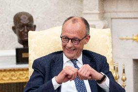 President Donald J Trump meets with Chancellor of Germany Friedrich Merz