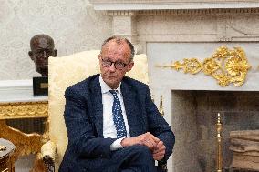 President Donald J Trump meets with Chancellor of Germany Friedrich Merz