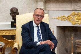 President Donald J Trump meets with Chancellor of Germany Friedrich Merz