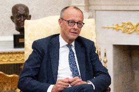 President Donald J Trump meets with Chancellor of Germany Friedrich Merz