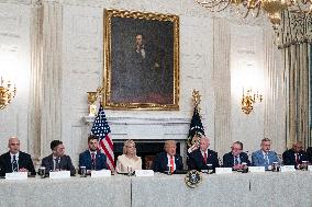 President Donald J Trump participates in a Roundtable Discussion with members of the Fraternal Order of Police