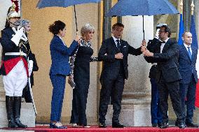 Emmanuel Macron welcomes Luiz Inacio Lula da Silva for a State diner at the Elysee - Paris