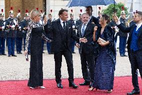 Emmanuel Macron welcomes Luiz Inacio Lula da Silva for a State diner at the Elysee - Paris