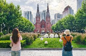 Xujiahui Catholic Church Square in Shanghai