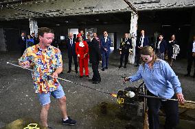 NATIONAL DAY 2025 ROYAL COUPLE VISITS GLASSBLOWING SCHOOL