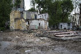 Destroyed blockhouse in Kiev