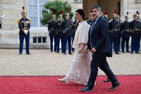 State diner with Brazilian President at the Elysee - Paris
