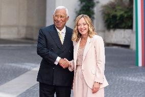 PM Giorgia Meloni Meets Antonio Costa - Rome