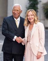 PM Giorgia Meloni Meets Antonio Costa - Rome