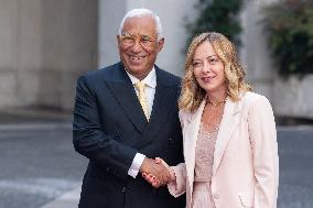 PM Giorgia Meloni Meets Antonio Costa - Rome